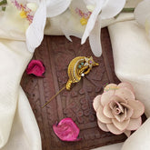 Vriksham Gold Look Alike Antique AD Stone Saree Pin-Saree Brooch-G17313